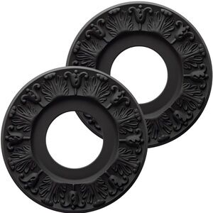 NWOT Black 2 Pack Vintage Carved Flower PU Ceiling Medallion for Light Fixtures